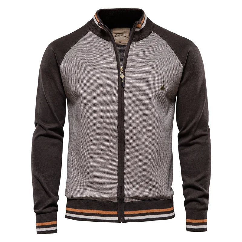 Cárdigan Con Cremallera Para Hombre | Cuello Alzado · SeemSeem