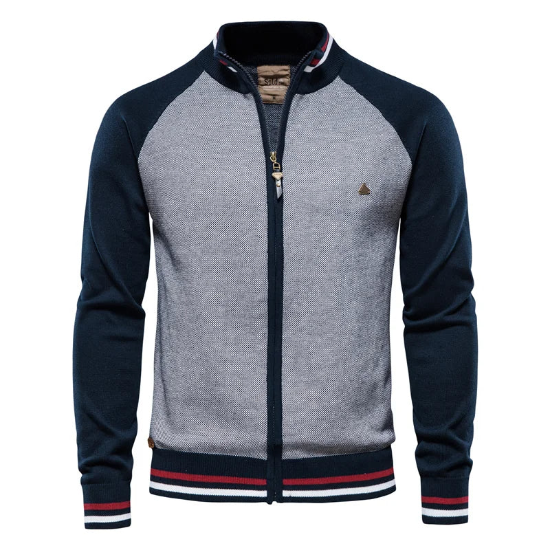 Cárdigan Con Cremallera Para Hombre | Cuello Alzado · SeemSeem