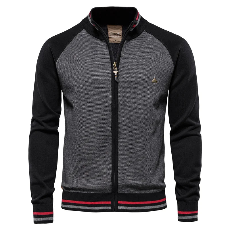 Cárdigan Con Cremallera Para Hombre | Cuello Alzado · SeemSeem