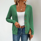 Cardigan da donna con scollo a V | Bottoni dorati