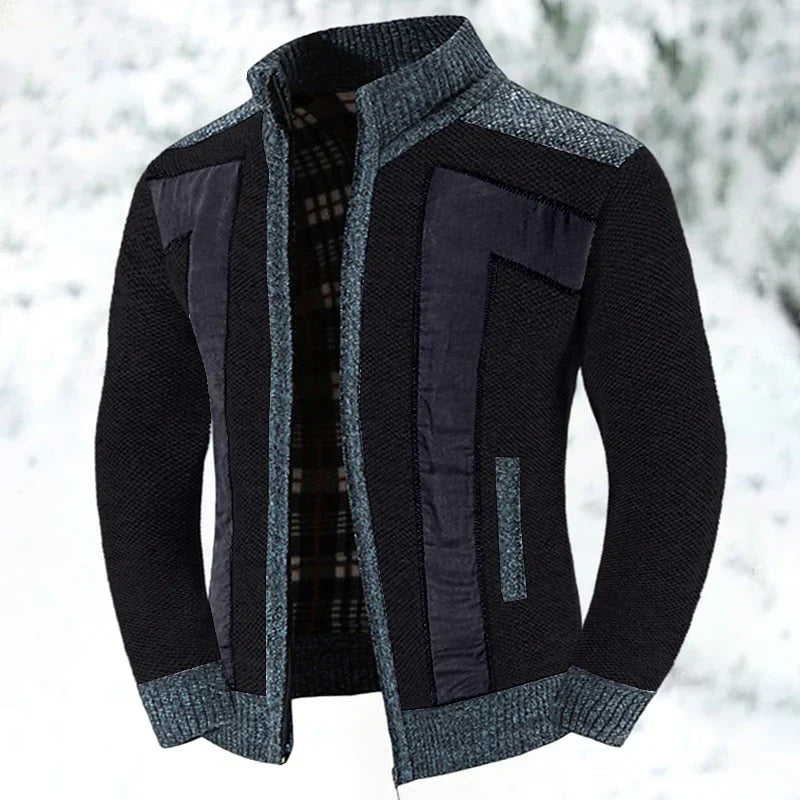 Cárdigan De Punto Con Cremallera Para Hombre | Cuello Alzado · SeemSeem