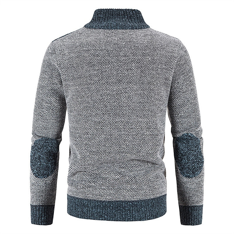 Cárdigan De Punto Con Cremallera Para Hombre | Cuello Alzado · SeemSeem
