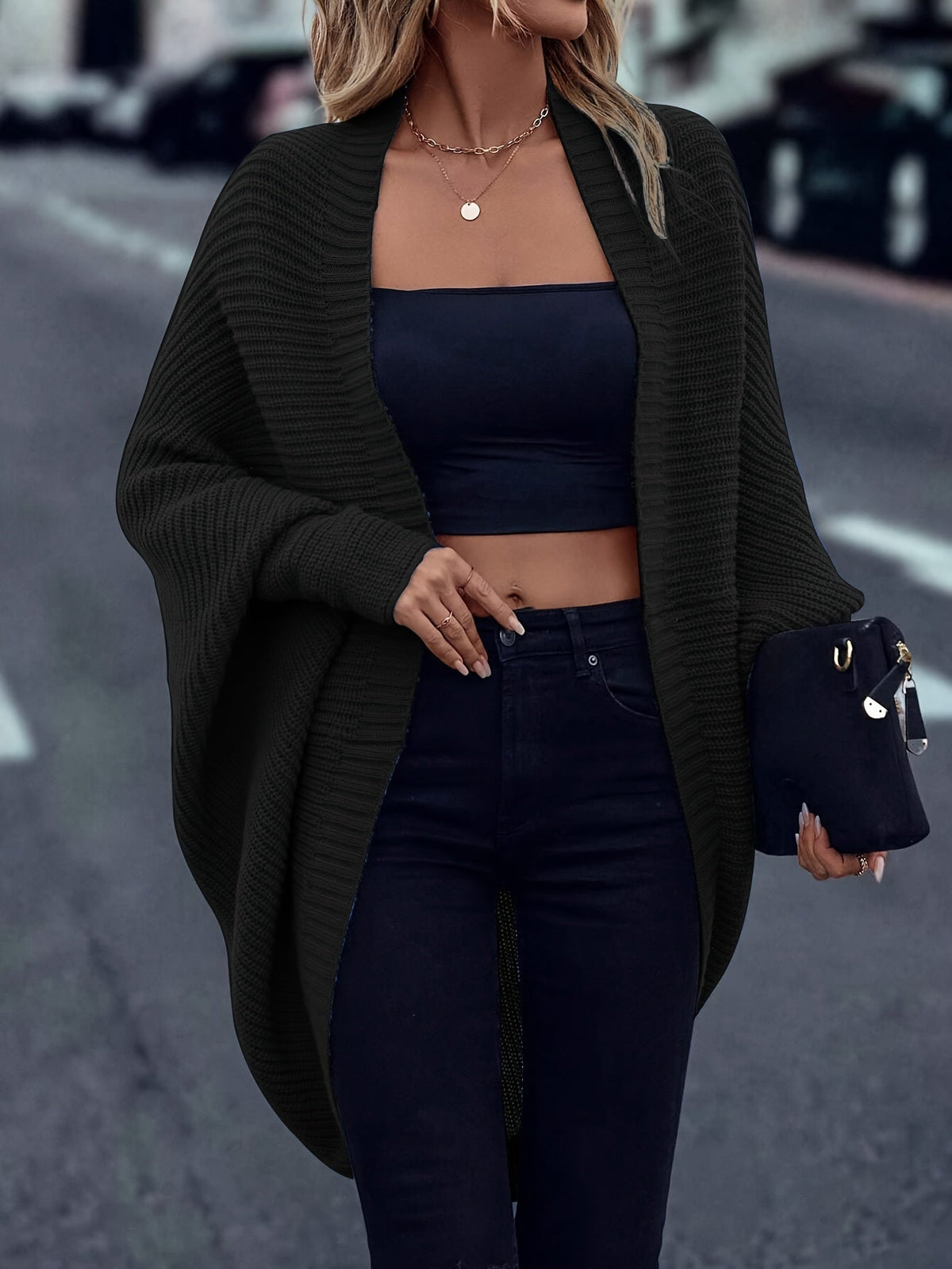 Cárdigan Oversized Para Mujer | Punto Acanalado · SeemSeem