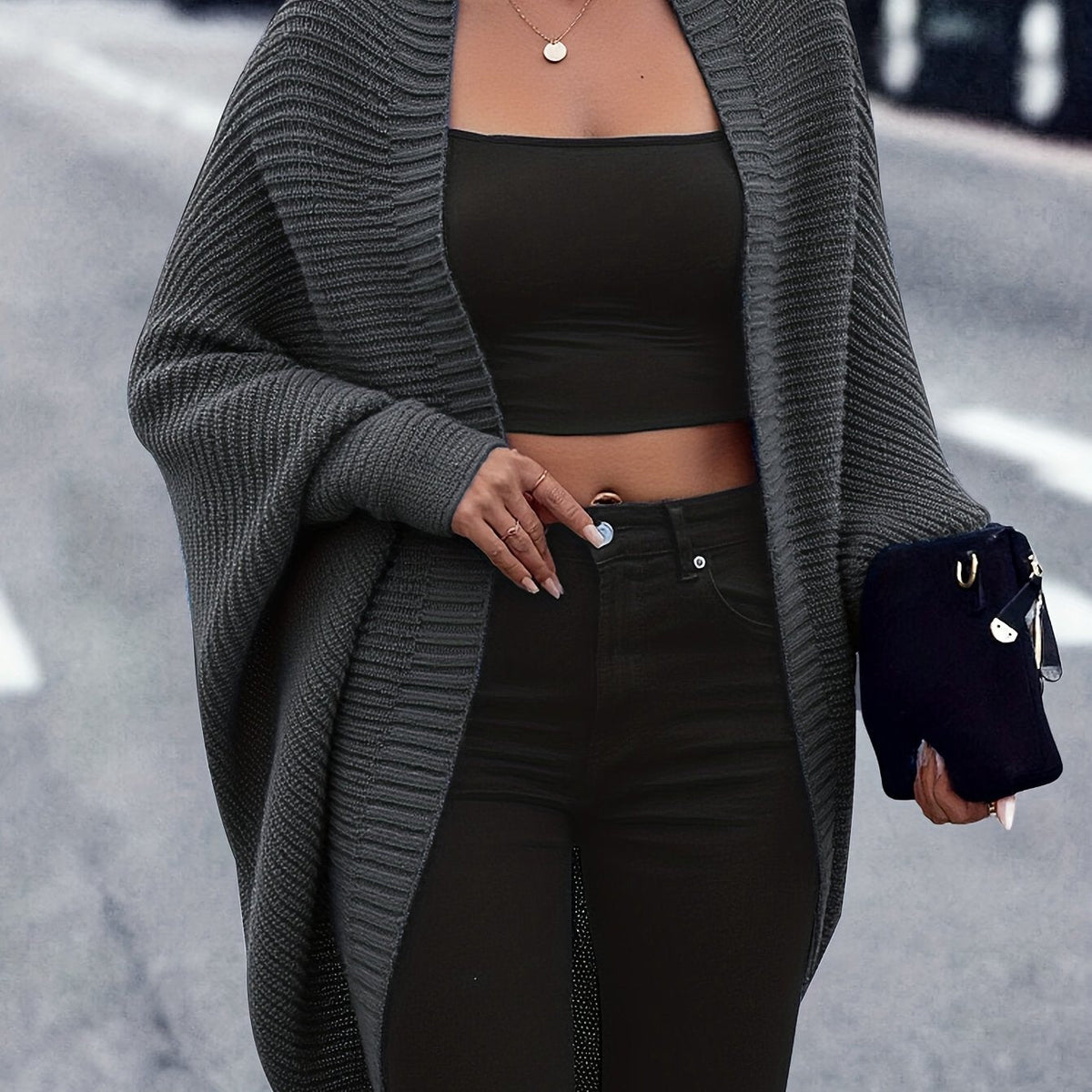 Cárdigan Oversized Para Mujer | Punto Acanalado · SeemSeem