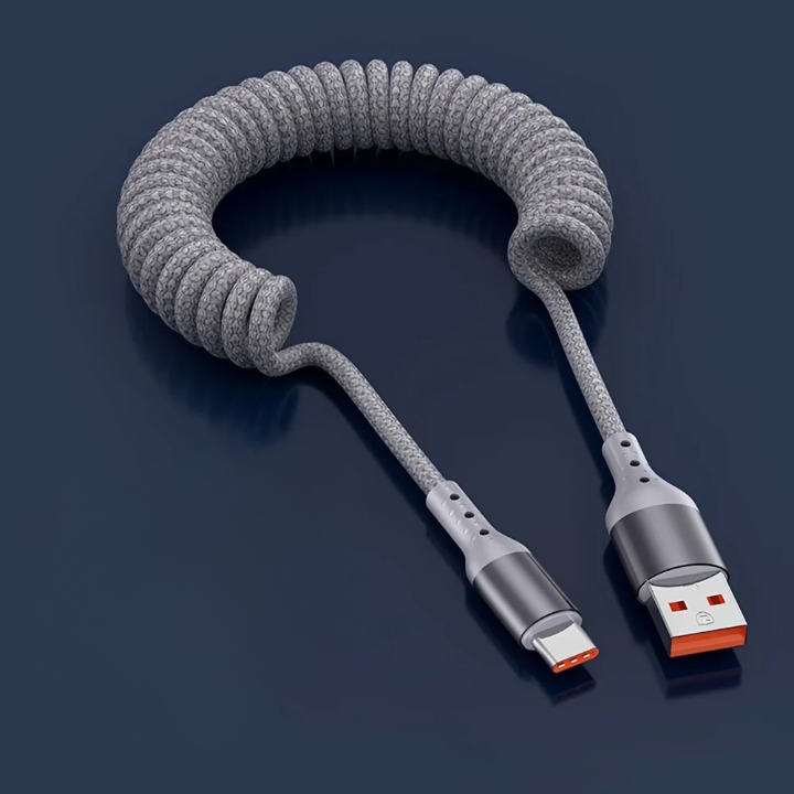 Cable De Carga USB-C | Extensible En Espiral · SeemSeem