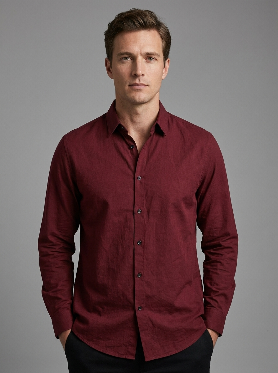 Camisa Clásica Para Hombre | Bolsillo Pecho-SeemSeem