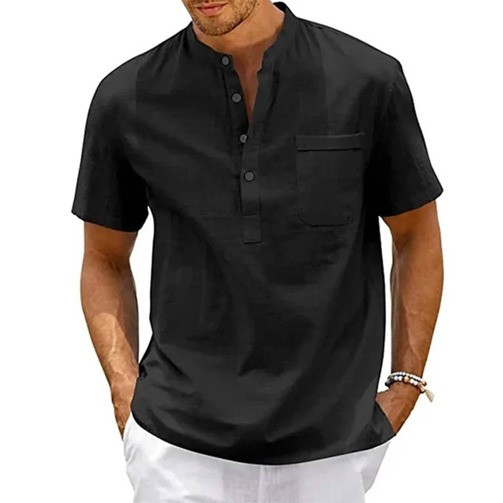 Camisa Henley Para Hombre | Cuello Mao · SeemSeem