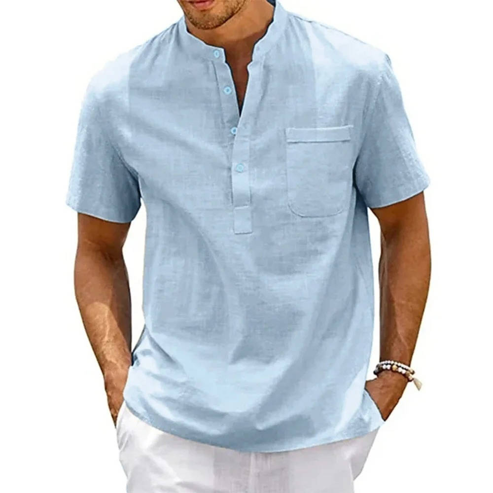 Camisa Henley Para Hombre | Cuello Mao · SeemSeem