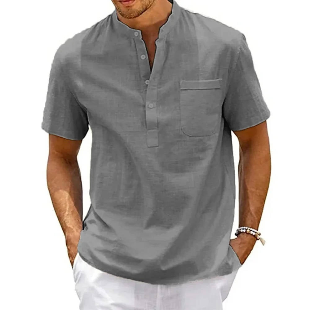 Camisa Henley Para Hombre | Cuello Mao · SeemSeem