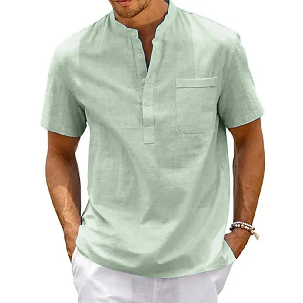 Camisa Henley Para Hombre | Cuello Mao · SeemSeem