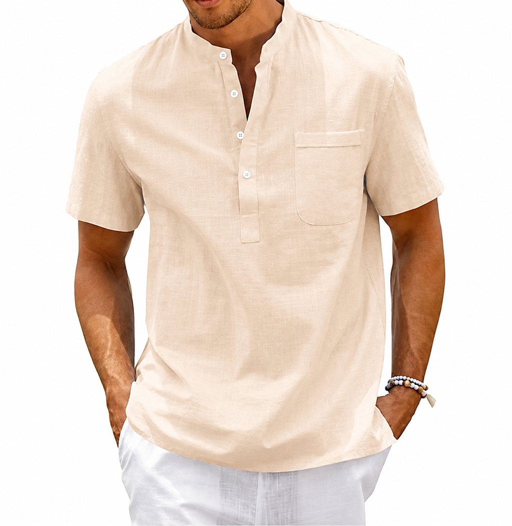Camisa Henley Para Hombre | Cuello Mao · SeemSeem