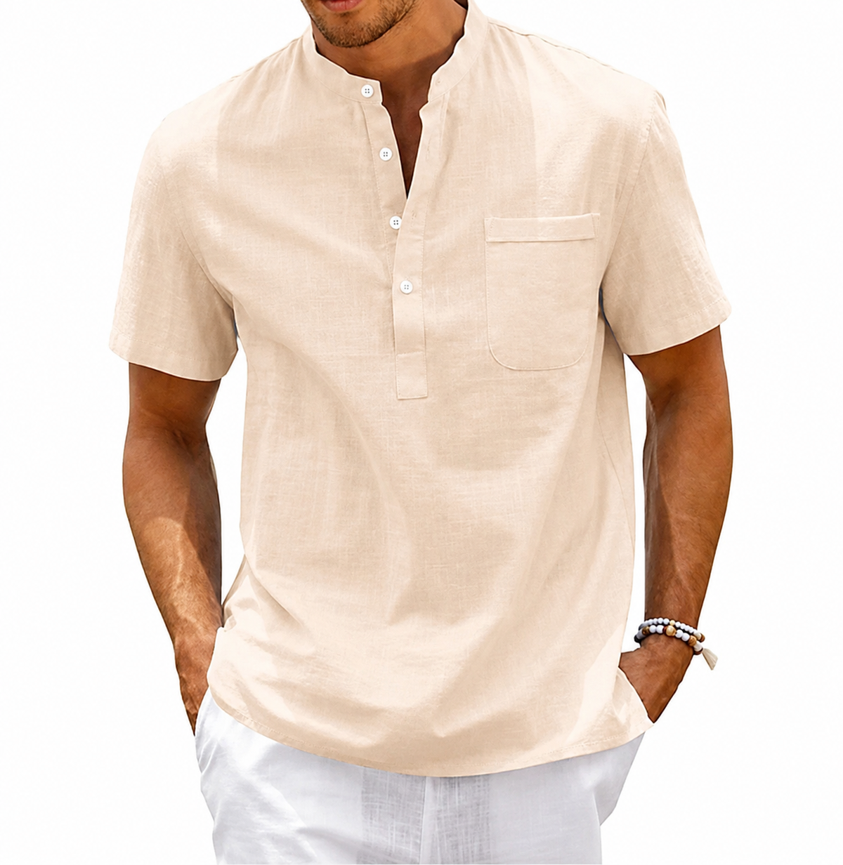 Camisa Henley Para Hombre | Cuello Mao · SeemSeem
