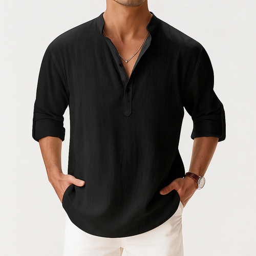 Camisa Henley Para Hombre | Lino · SeemSeem