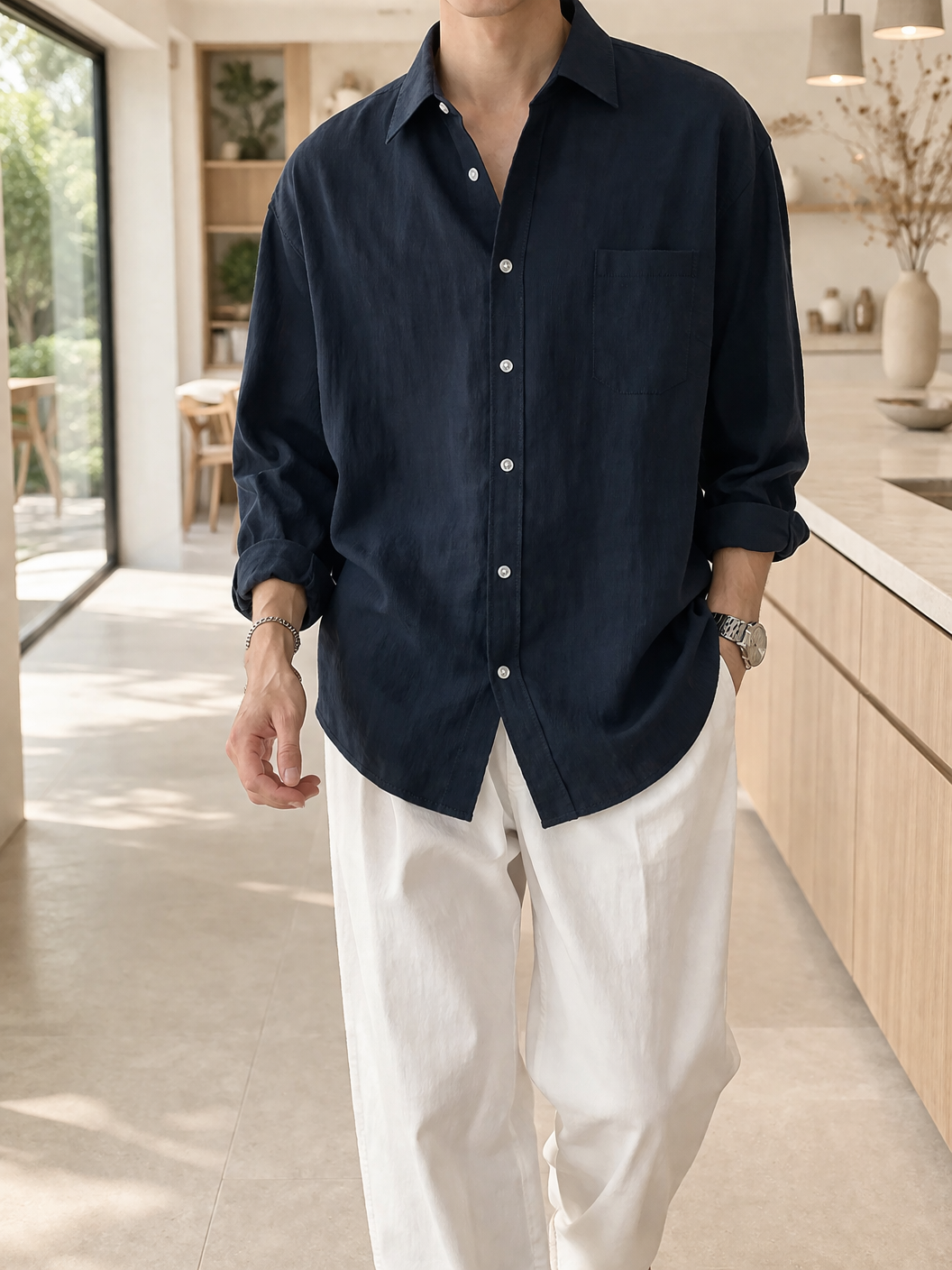 Camisa Oversized Para Hombre | Lino · SeemSeem