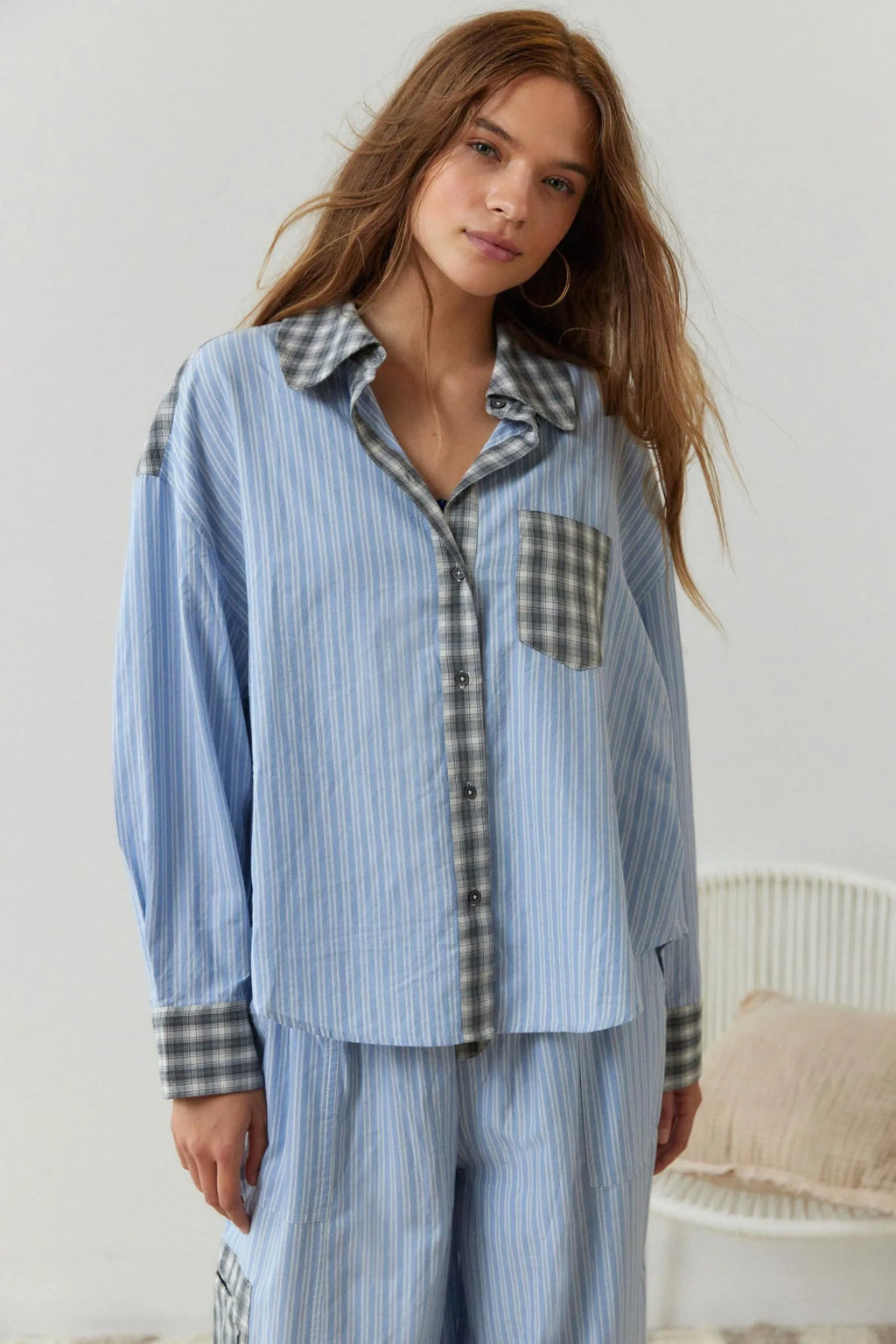 Camisa Oversized Para Mujer | Rayas Contrastadas · SeemSeem