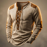 T-shirt com cordões de homem | Cotoveleiras contrastantes