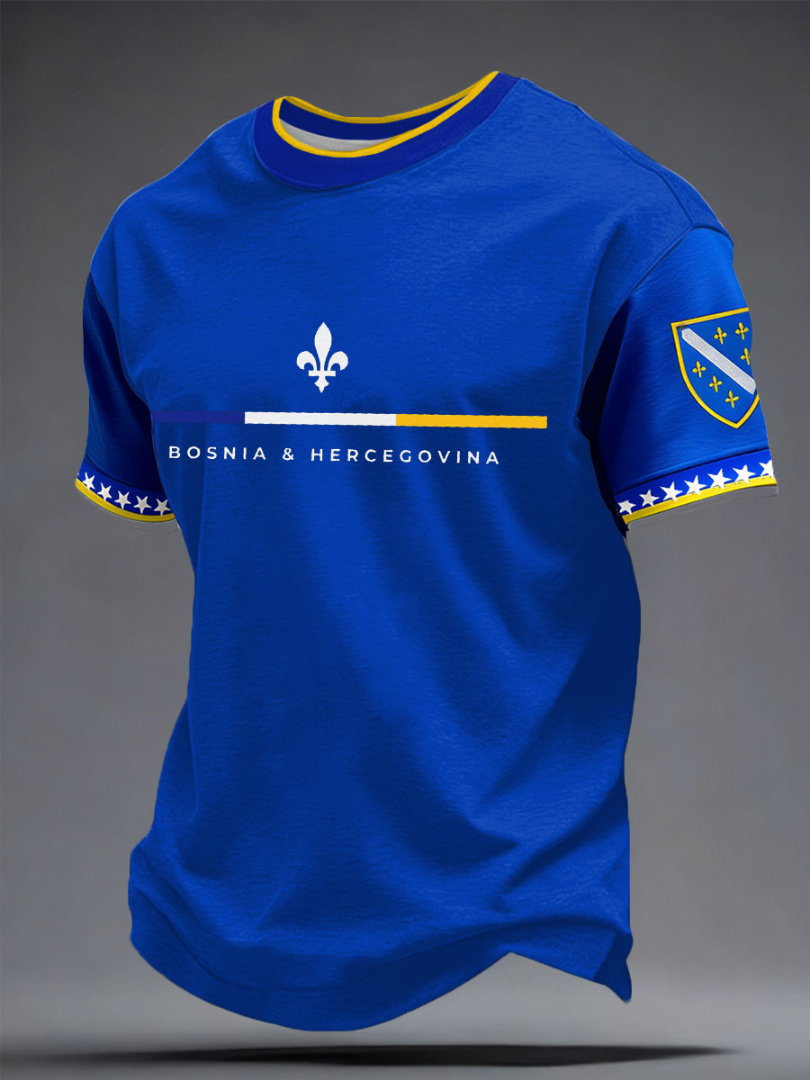 Camiseta Cuello Redondo Para Hombre | Estampado Bosnia · SeemSeem