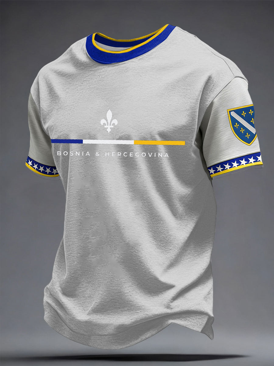 Camiseta Cuello Redondo Para Hombre | Estampado Bosnia · SeemSeem