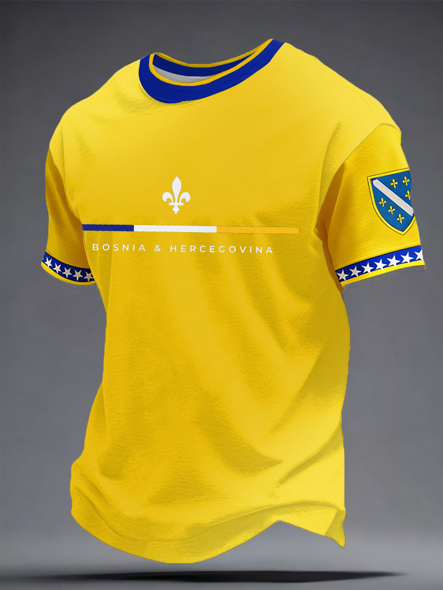 Camiseta Cuello Redondo Para Hombre | Estampado Bosnia · SeemSeem