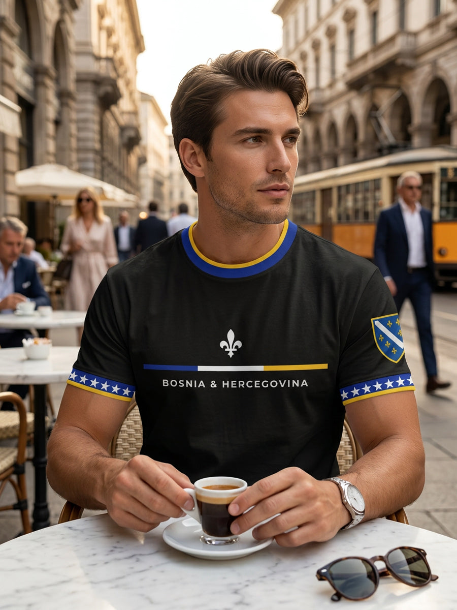 Camiseta Cuello Redondo Para Hombre | Estampado Bosnia · SeemSeem