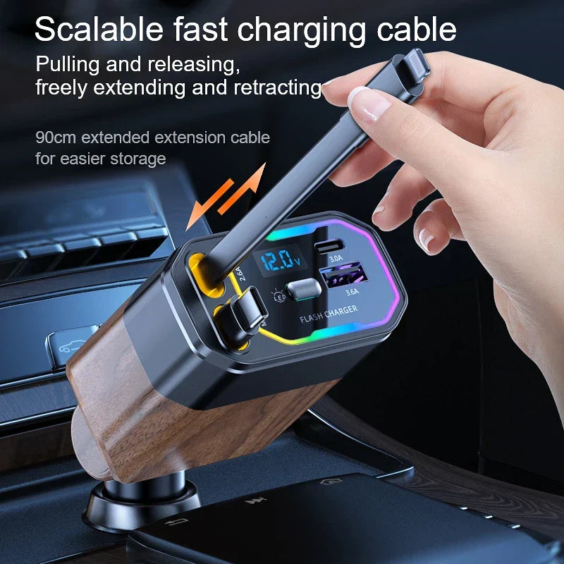 Cargador De Coche | Cables Retráctiles · SeemSeem