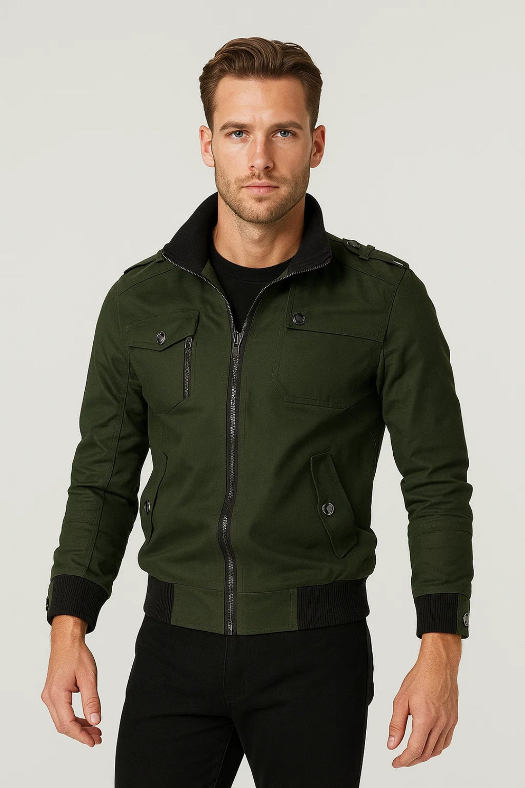 Cazadora Bomber Para Hombre | Bolsillos Pecho · SeemSeem