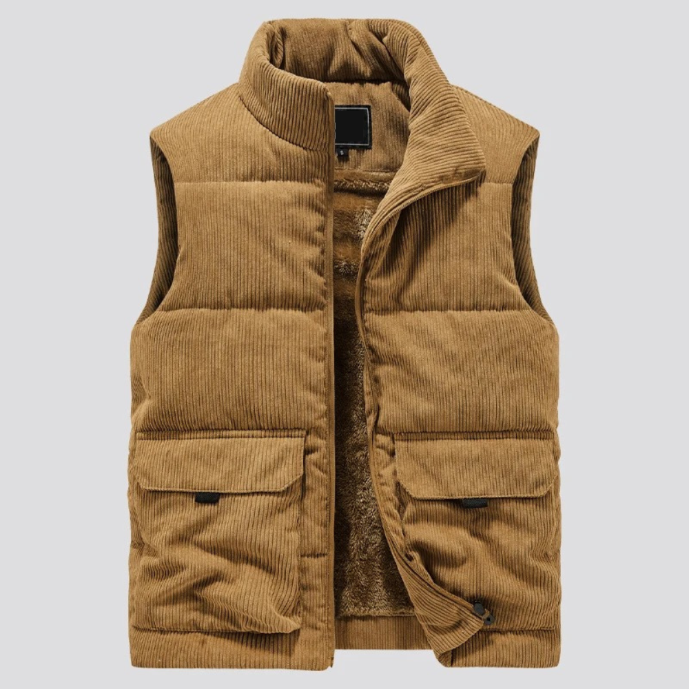 Chaleco Acolchado De Pana Para Hombre | Forro Polar · SeemSeem