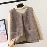 Gilet sans manches pour femme | Imitation peau de mouton