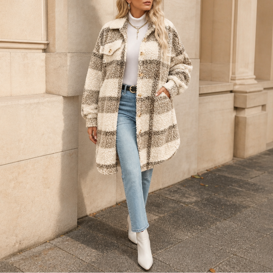 Chaqueta A Cuadros Para Mujer | Borreguito · SeemSeem
