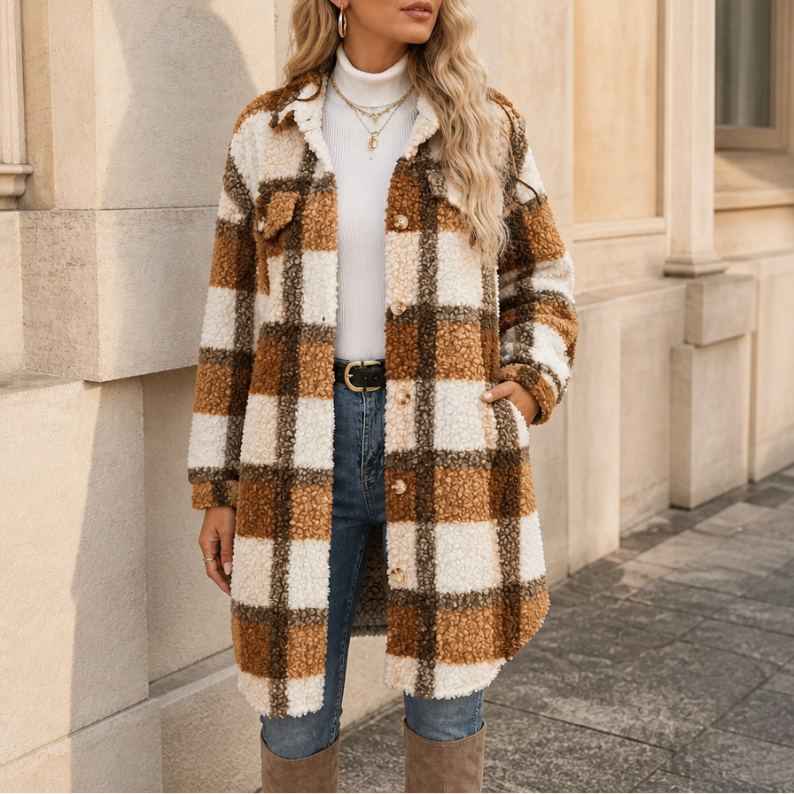Chaqueta A Cuadros Para Mujer | Borreguito · SeemSeem