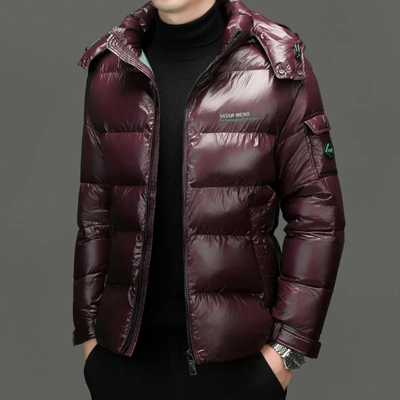 Chaqueta Acolchada Con Capucha Para Hombre | Acabado Brillante · SeemSeem