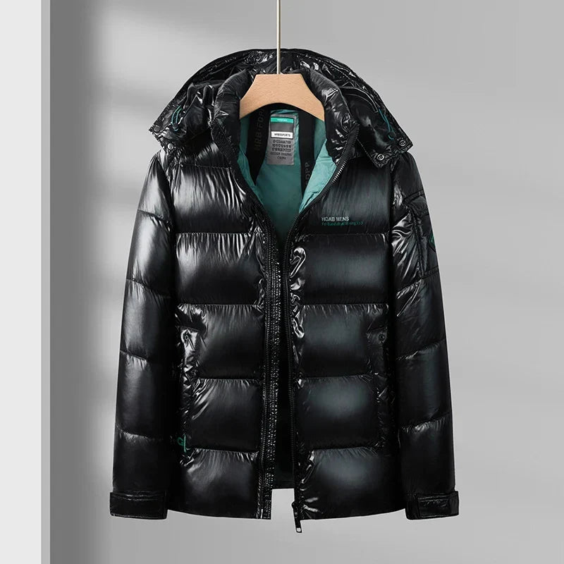Chaqueta Acolchada Con Capucha Para Hombre | Acabado Brillante · SeemSeem