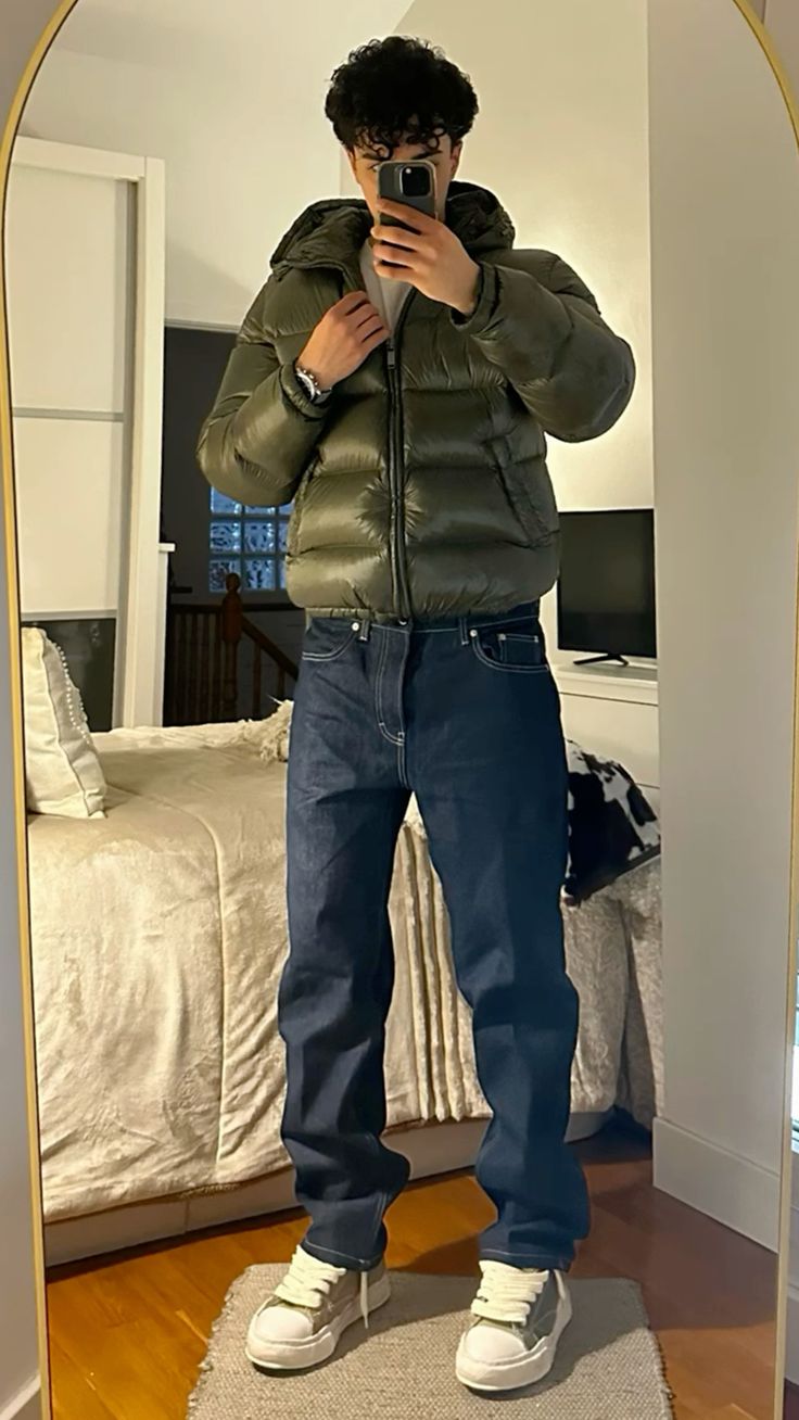 Chaqueta Acolchada Con Capucha Para Hombre | Acabado Brillante · SeemSeem