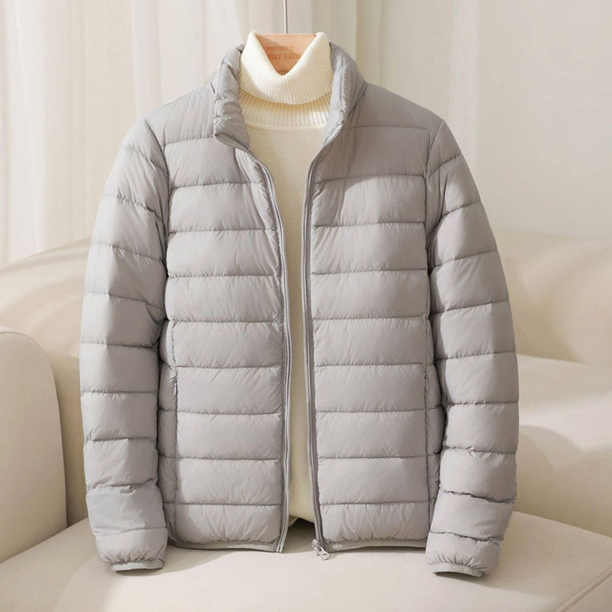 Chaqueta Acolchada Ligera Para Mujer | Cuello Alzado · SeemSeem