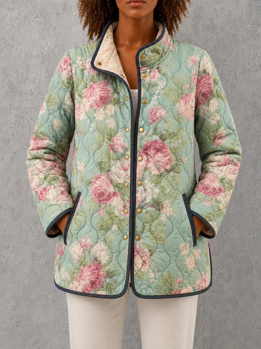 Chaqueta Acolchada Para Mujer | Estampado Floral · SeemSeem