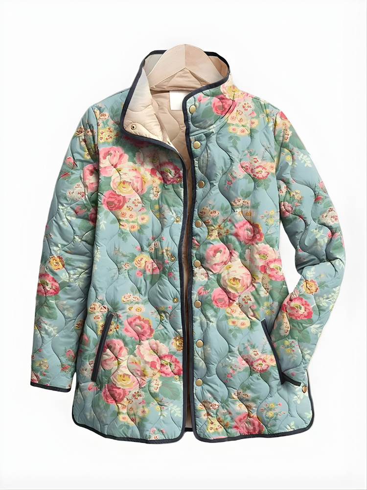 Chaqueta Acolchada Para Mujer | Estampado Floral · SeemSeem