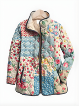 Steppjacke für Damen | Blumen-Patchwork