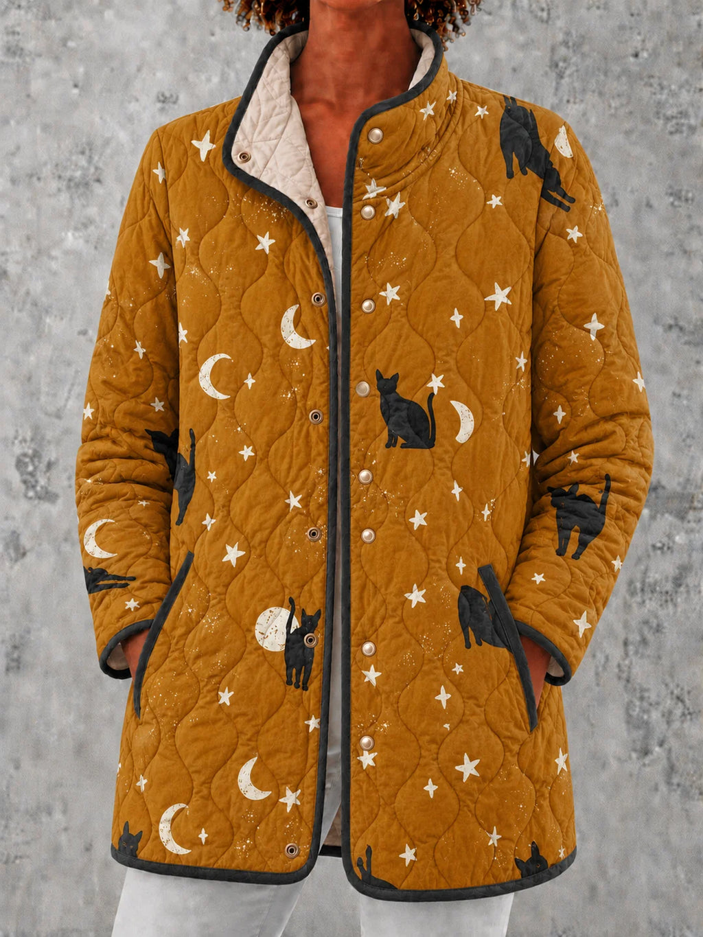 Chaqueta Acolchada Para Mujer | Estampado Gatos · SeemSeem