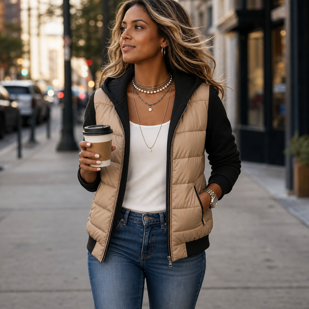 Chaqueta Acolchada Para Mujer | Mangas De Punto · SeemSeem