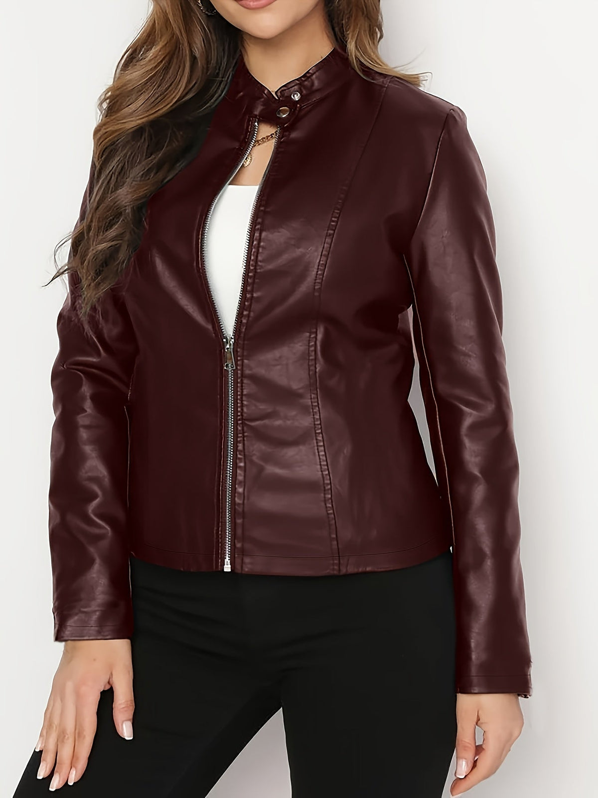 Chaqueta Biker Para Mujer | Cuero Sintético · SeemSeem