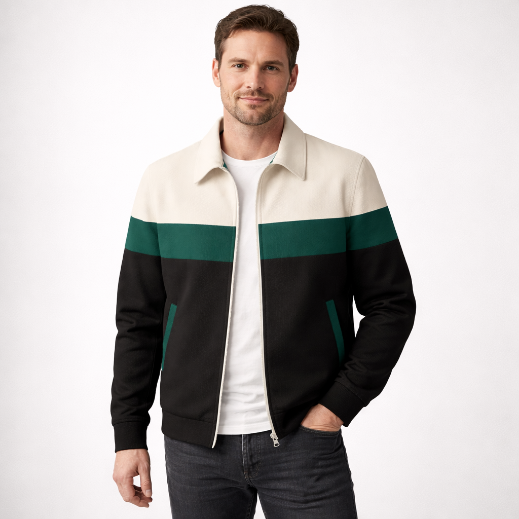 Chaqueta Colourblock Para Hombre | Cierre Cremallera · SeemSeem