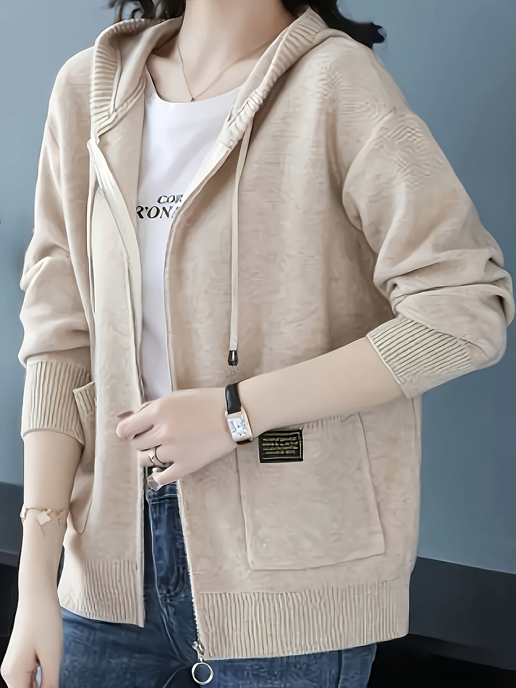 Chaqueta Con Capucha Para Mujer | Cierre Cremallera · SeemSeem