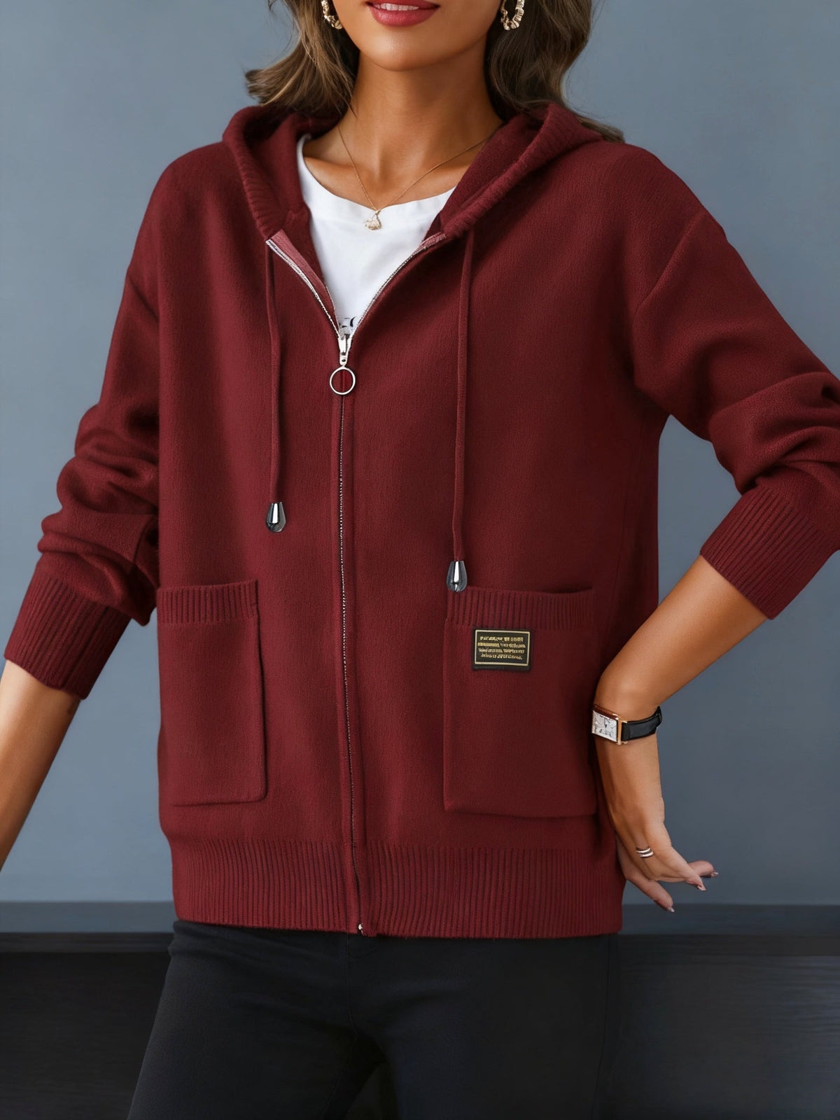 Chaqueta Con Capucha Para Mujer | Cierre Cremallera · SeemSeem