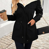 Damen-Jacke mit Kordelzug | Sherpa-Futter