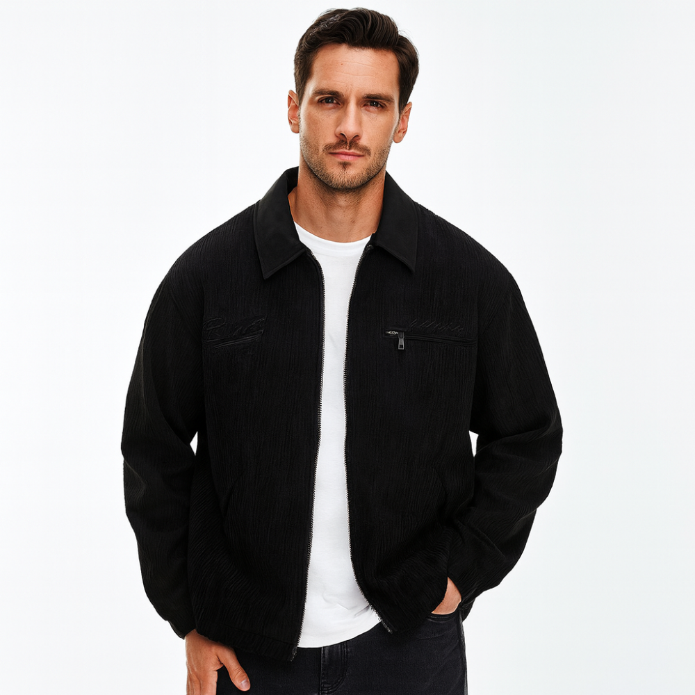 Chaqueta Con Cremallera Para Hombre | Cuello Camisero · SeemSeem