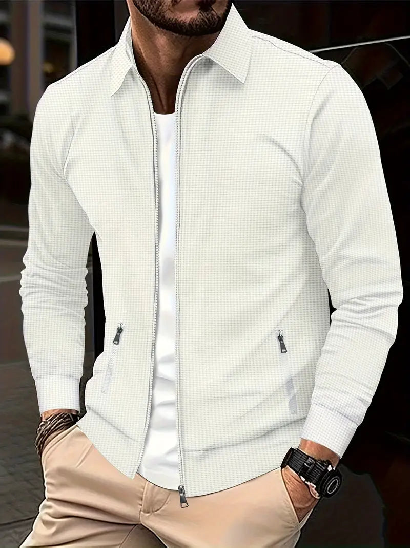 Chaqueta Con Cremallera Para Hombre | Textura Gofre · SeemSeem