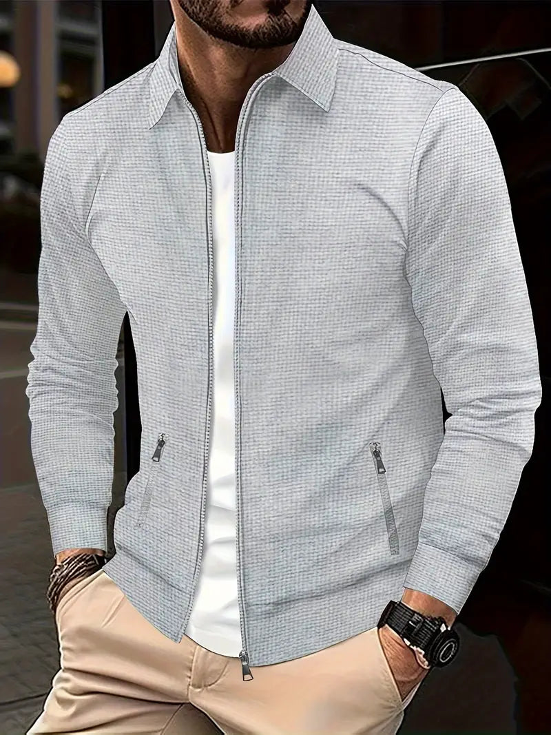 Chaqueta Con Cremallera Para Hombre | Textura Gofre · SeemSeem