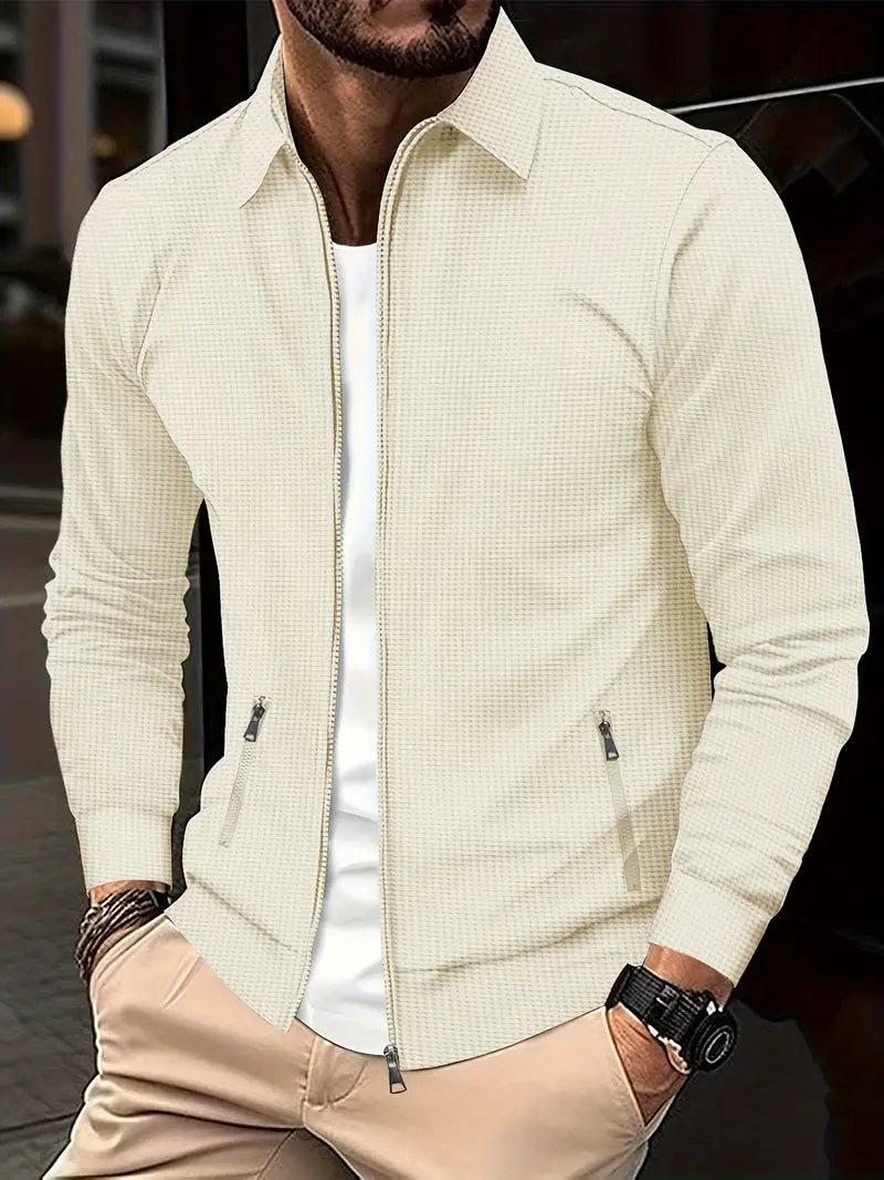 Chaqueta Con Cremallera Para Hombre | Textura Gofre · SeemSeem