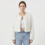 Kurze Jacke für Damen | Kunstfell