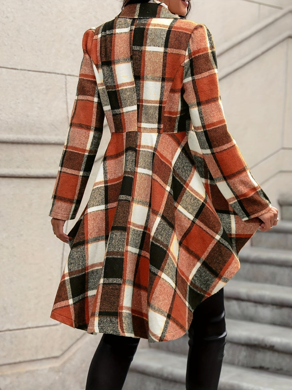 Chaqueta De Cuadros Para Mujer | Bajo Asimétrico · SeemSeem